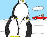 Desenho Familia pinguins pintado por g.l.v