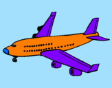 Desenho Avião de passageiros pintado por Lucas
