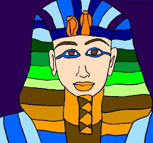Desenho Tutankamon pintado por Elizabeth Braga