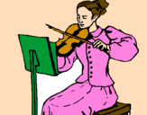 Desenho Dama violinista pintado por ana