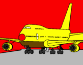 Desenho Avião em pista pintado por murilo