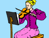 Desenho Dama violinista pintado por vera