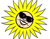 Desenho Sol com óculos de sol pintado por daiane