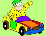 Desenho Boneca em carro descapotável pintado por eduardo toledo