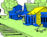Desenho Estação de comboio pintado por HENRIQUE GALUCIO
