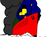 Desenho Barco a vapor pintado por arthur  costa   matos