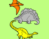Desenho Três classes de dinossauros pintado por nikolas degli esposti