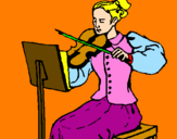 Desenho Dama violinista pintado por Laura
