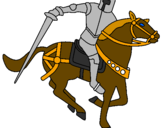 Desenho Cavaleiro a cavalo IV pintado por pega
