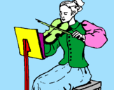 Desenho Dama violinista pintado por silas