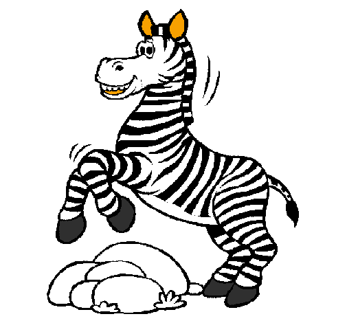Desenho Zebra a saltar pedras pintado por ZEBRA