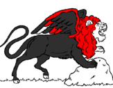 Desenho Leão alado pintado por Leão