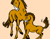 Desenho Cavalos pintado por maria  vitoria