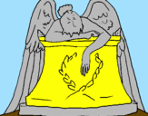 Desenho Escultura Anjo do cemitério pintado por icaro