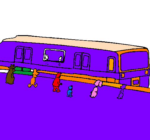 Desenho Passageiros à espera do comboio pintado por ryan