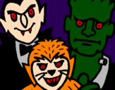 Desenho Personagens Halloween pintado por guilherme