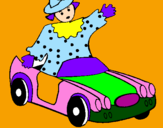 Desenho Boneca em carro descapotável pintado por pedro henrique