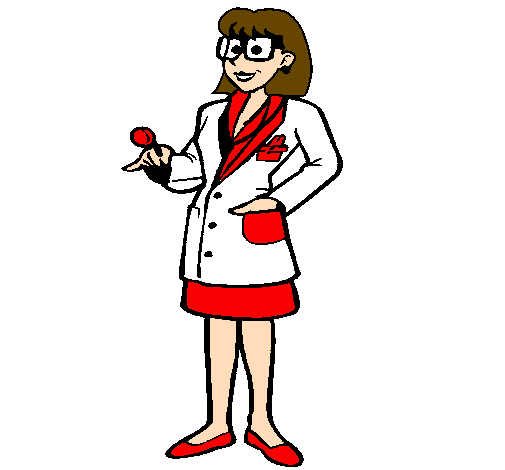 Desenho Doutora com óculos pintado por medica