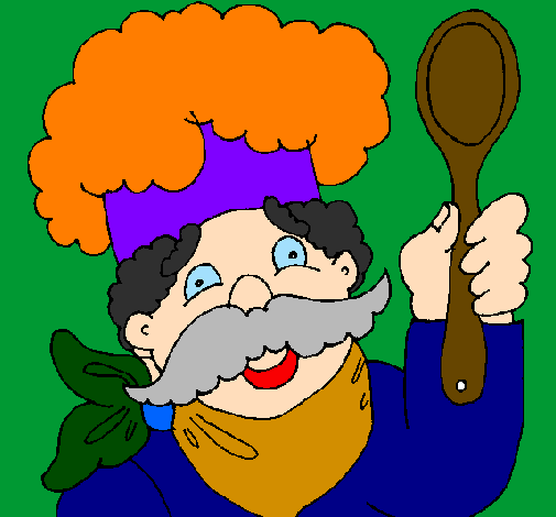 Desenho Chefe com bigode pintado por talita brasil aramina sp