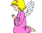 Desenho Anjo a orar pintado por beatriz