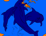 Desenho Golfinhos a brincar pintado por FERNANDA