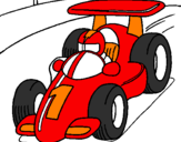 Desenho Carro de corrida pintado por carrinho vermelho