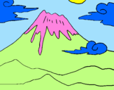 Desenho Monte Fuji pintado por maria   gabriela