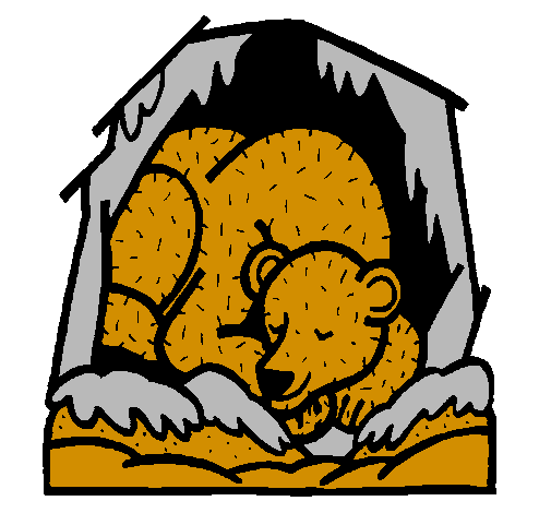 Desenho Urso a hibernar pintado por Laurinha
