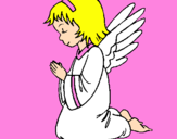 Desenho Anjo a orar pintado por Maria