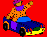 Desenho Boneca em carro descapotável pintado por wallace