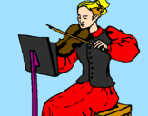 Desenho Dama violinista pintado por Lorena