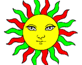 Desenho Sol pintado por maxi