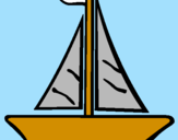 Desenho Barco veleiro pintado por Barquinho