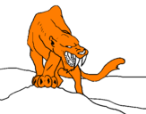 Desenho Tigre com dentes afiados pintado por igor