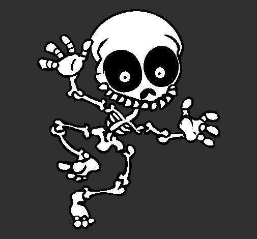 Desenho Esqueleto contente 2 pintado por dj bruna carmo
