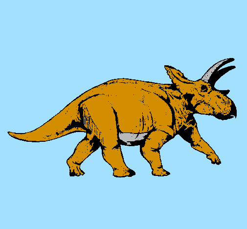 Desenho Tricerátopo pintado por juliana