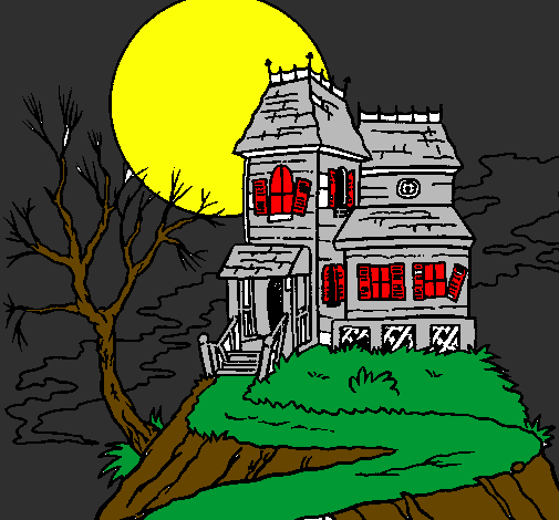 Desenho Casa encantada pintado por julia gabriela