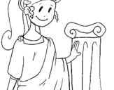 Desenho Jovem romana pintado por mayra