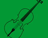 Desenho Violino pintado por maria  fernanda