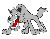 Desenho Lobo pintado por julia gabriela