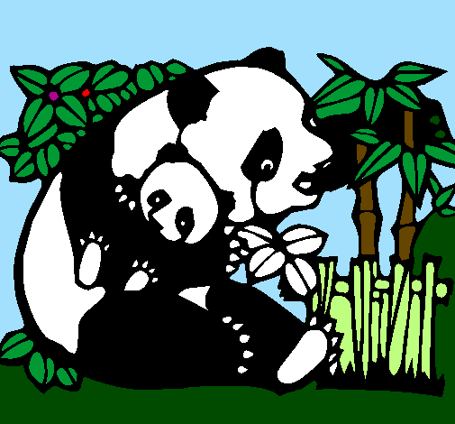 Desenho Mamã panda pintado por millennia