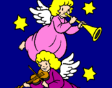 Desenho Anjos musicais pintado por ingrid