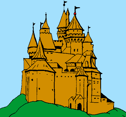 Desenho Castelo medieval pintado por Bruna S.T.O