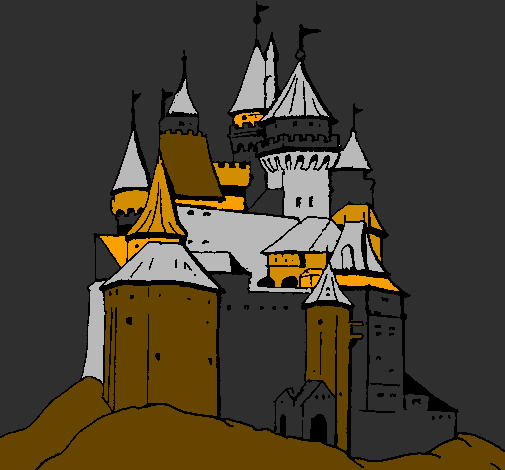 Desenho Castelo medieval pintado por joice