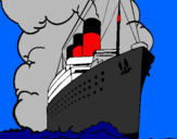 Desenho Barco a vapor pintado por Titanic