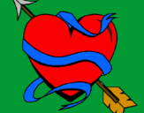 Desenho Coração com seta pintado por jefferson