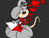 Desenho Rato apaixonado pintado por laura lima