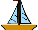 Desenho Barco veleiro pintado por aline