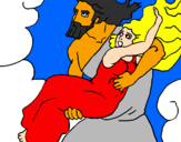 Desenho O rapto de Perséfone pintado por hades