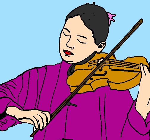 Desenho Violinista pintado por isabela